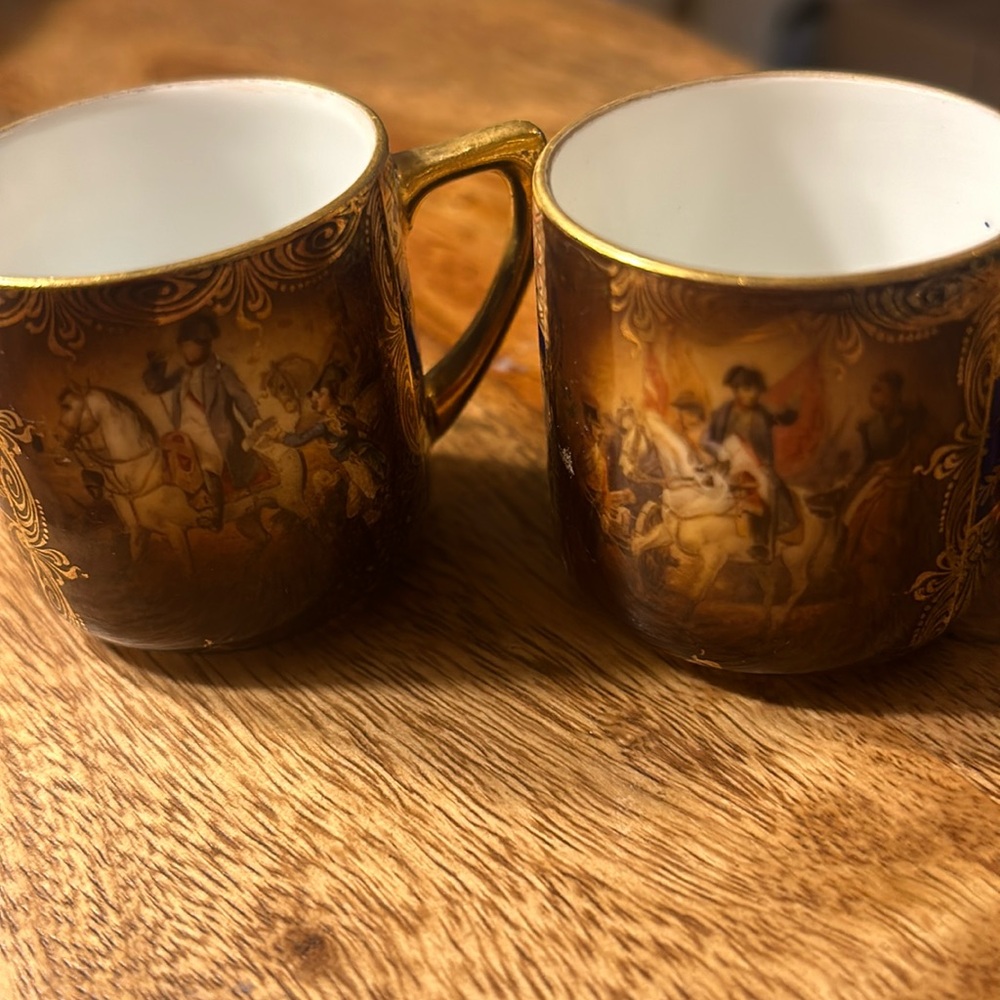 Napoleon white horse carls bad Czecho Slovakia mini cups
